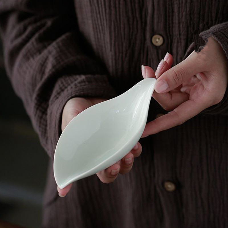 Accesorii pentru ceremonia ceaiului, din ceramică, lucrate manual: linguriță de ceai și lingură de ceai, culoare solidă, stil japonez