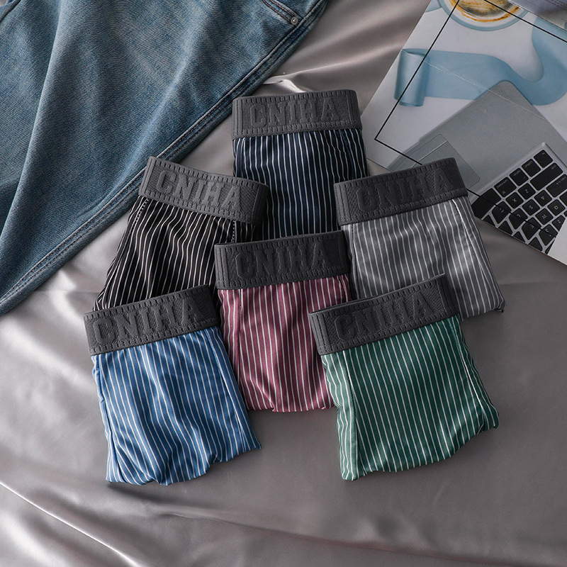 Muške bokserice od Ice Silk s prugama, prozračne, srednji pojas, tanke, visoka elastičnost