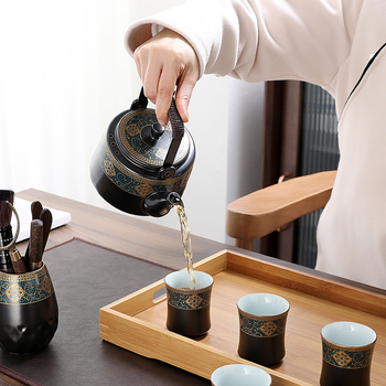 Ceașcă de ceai mare, personală, în stil chinezesc retro, set ceramic Gongfu pentru ceai — ceașcă și bol de ceai