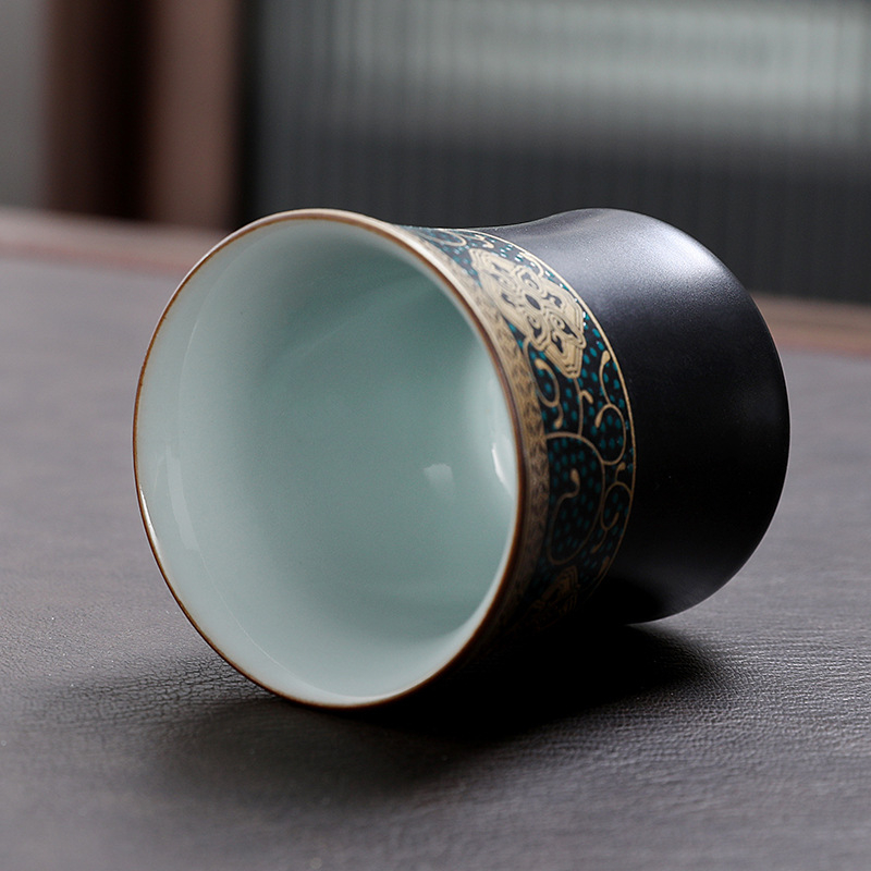 Ceașcă de ceai mare, personală, în stil chinezesc retro, set ceramic Gongfu pentru ceai — ceașcă și bol de ceai