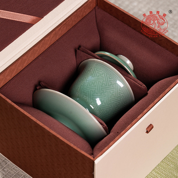 Vas de ceai Longquan Celadon cu capac, ceramică mare pentru ceremonia Gongfu, uz casnic