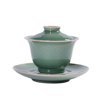 Vas de ceai Longquan Celadon cu capac, ceramică mare pentru ceremonia Gongfu, uz casnic
