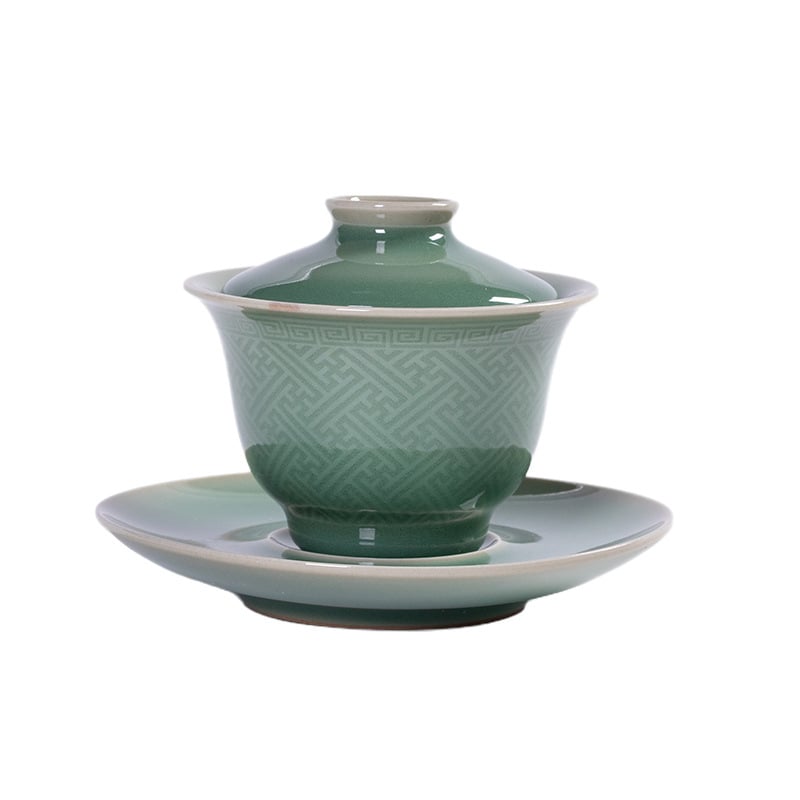 Vas de ceai Longquan Celadon cu capac, ceramică mare pentru ceremonia Gongfu, uz casnic