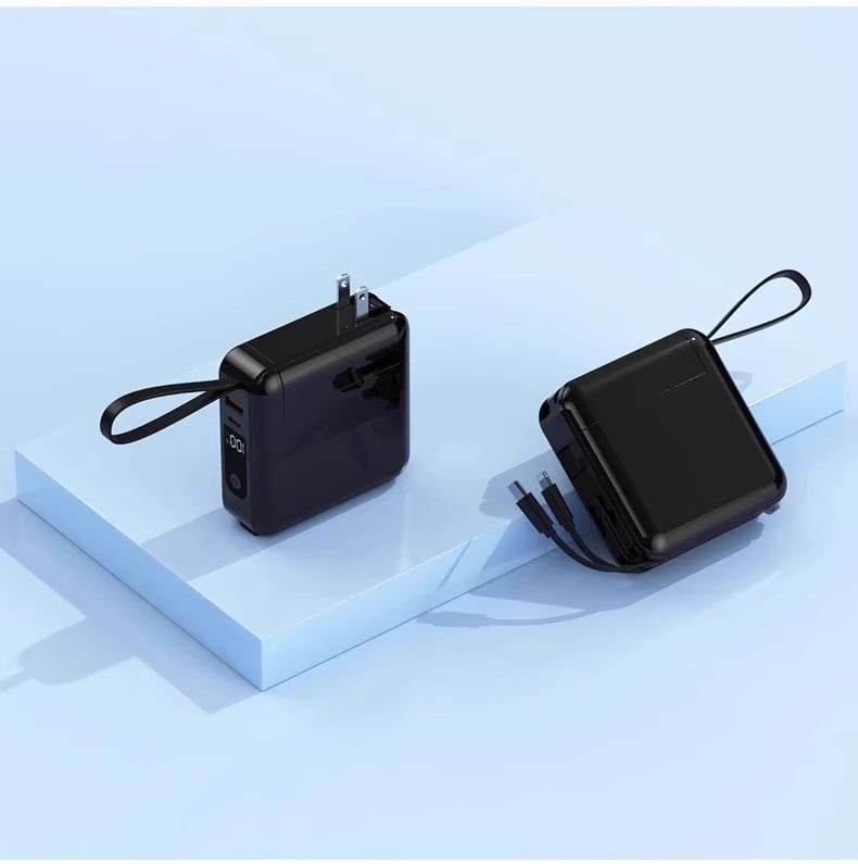 Преносима батерия с вградена щепсел и кабел, 20000mAh, 3C сертифицирана, бързо зареждане