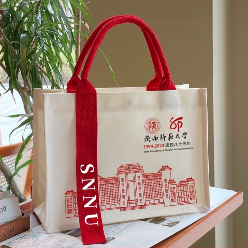 Geantă Tote din pânză 3D personalizată cu model, detalii cu panglică și logo corporativ
