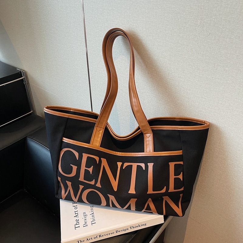 Gentlewoman Torba od platna velike kapacitete, torba za rame Tote, 2026 novi stil s teksturom