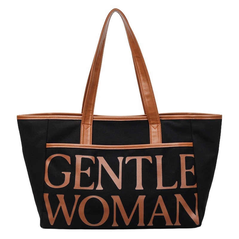Gentlewoman Torba od platna velike kapacitete, torba za rame Tote, 2026 novi stil s teksturom