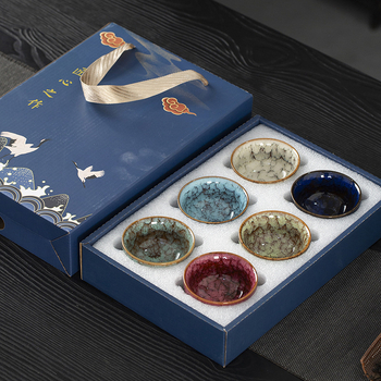 Set de ceai ceramic cu 6 cești și ceainic, în cutie cadou, cadou practic