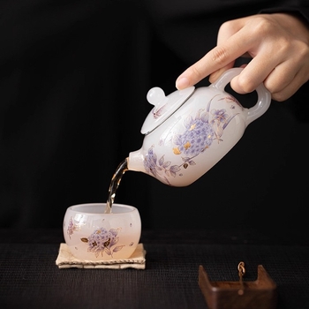Set de ceai cu gaiwan din sticlă și ceainic Xi Shi, set ceramic de ceai, lux ușor pentru acasă