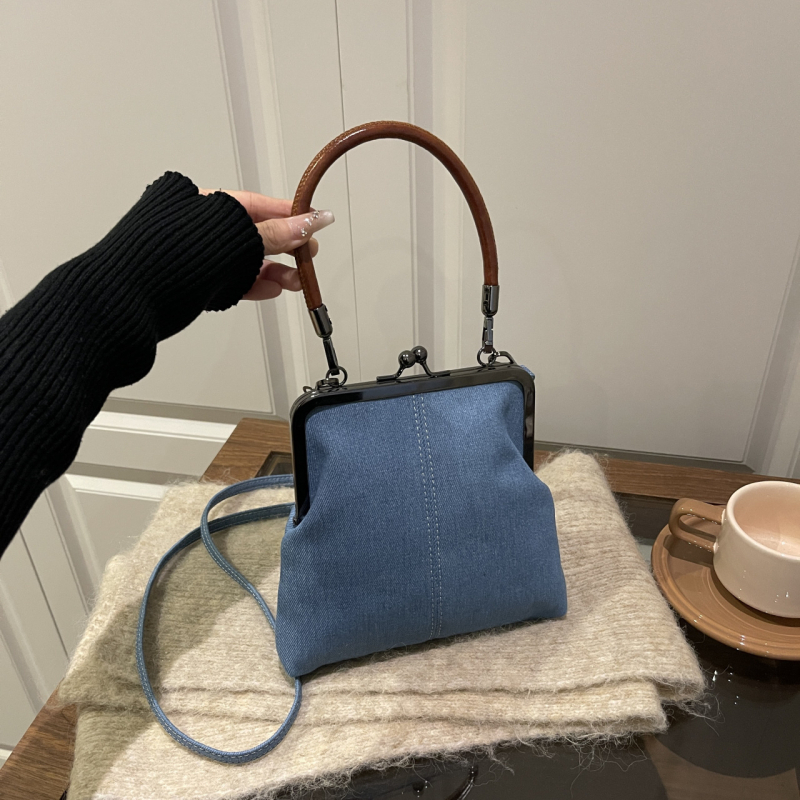 Nova visokokvalitetna denim canvas torba za nošenje preko ramena s džepom za telefon, kompaktna i umjetničkog dojma za svakodnevnu upotrebu