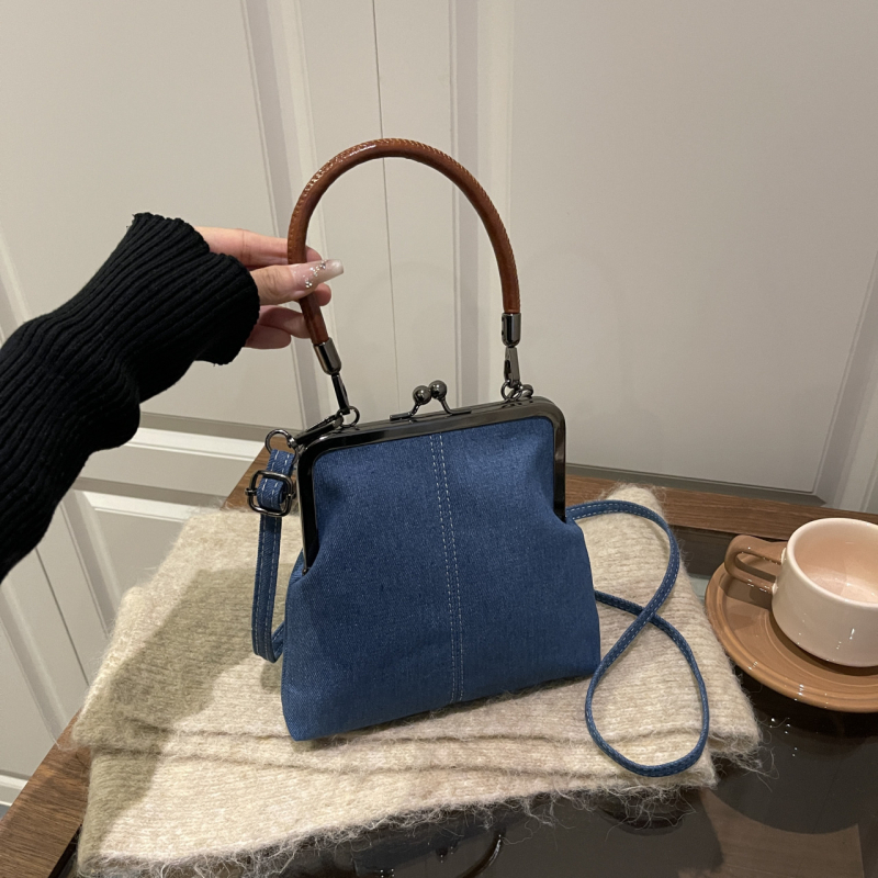 Nova visokokvalitetna denim canvas torba za nošenje preko ramena s džepom za telefon, kompaktna i umjetničkog dojma za svakodnevnu upotrebu