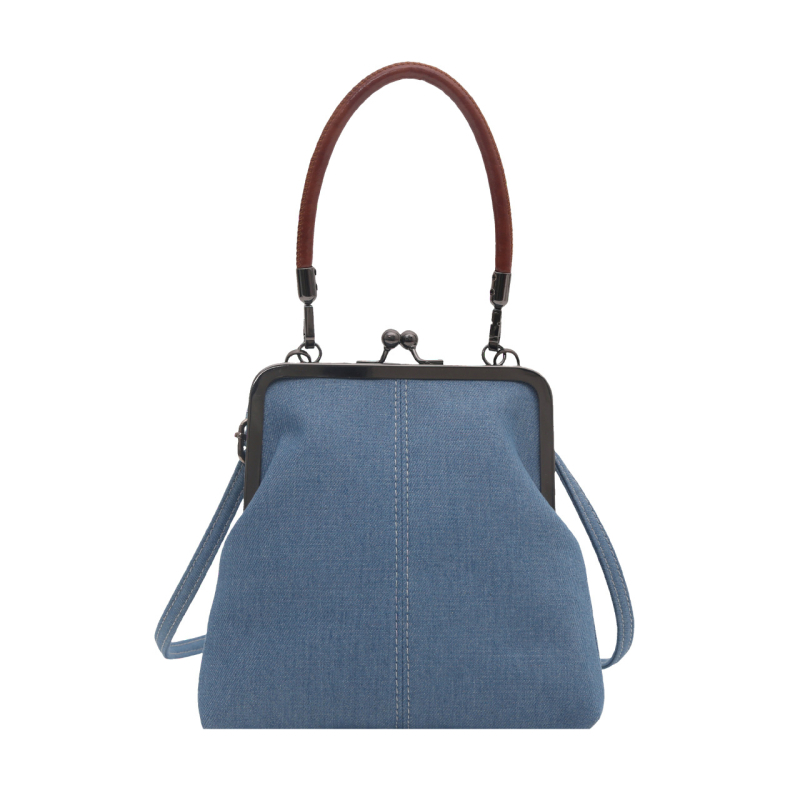 Nova visokokvalitetna denim canvas torba za nošenje preko ramena s džepom za telefon, kompaktna i umjetničkog dojma za svakodnevnu upotrebu