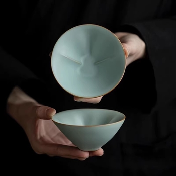 Ru Kiln cană de ceai din ceramică, formă de dovleac, cană personală pentru degustare, set Kung Fu pentru ceai, cadou