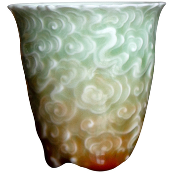 Cană mare de ceai în gradient Celadon, ceramică lucrată manual, pentru uz casnic, set de ceai Kung Fu