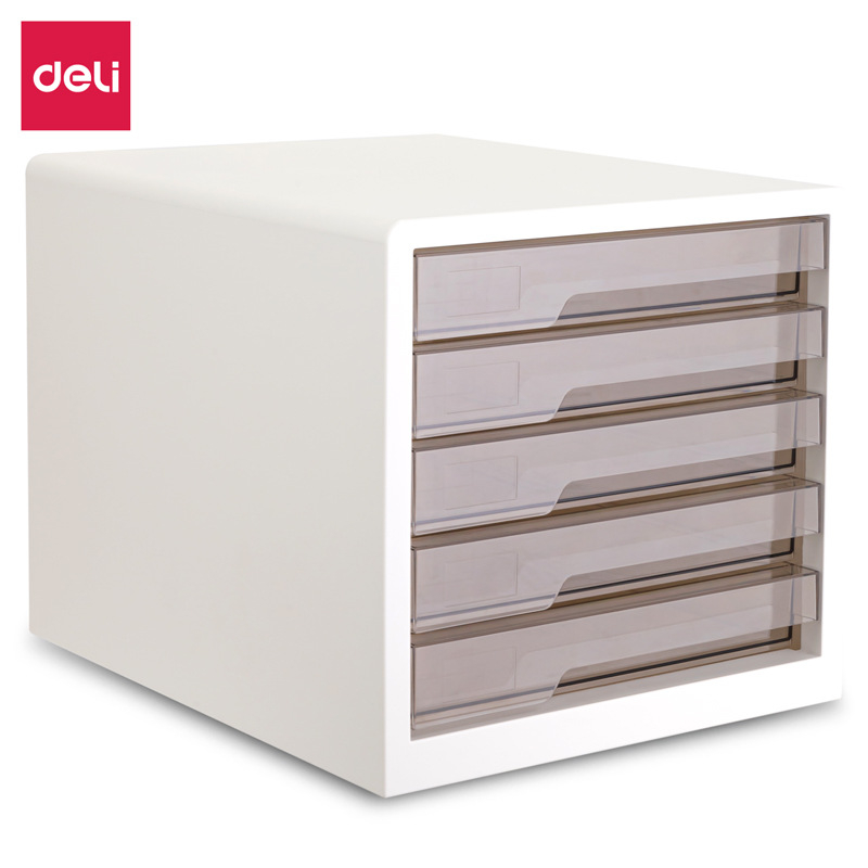 PB100 Dulap de fișiere minimalist pentru birou, sertare transparente, format A4, 5 niveluri