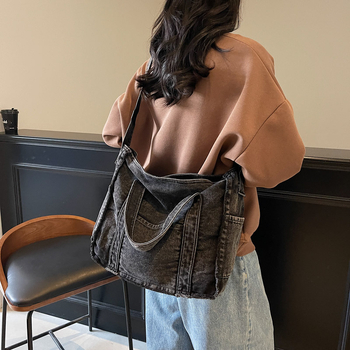 Denim tote torba u japanskom stilu, lagana za kampus, 2025