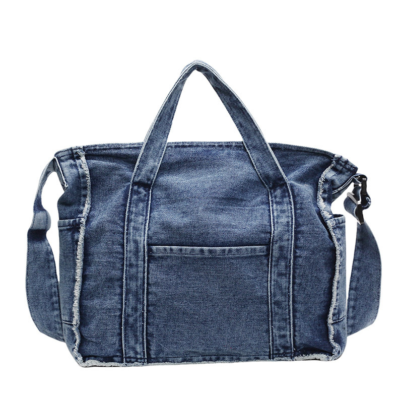 Denim tote torba u japanskom stilu, lagana za kampus, 2025