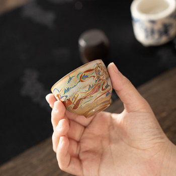 Ceașcă de ceai din porțelan Dunhuang Apsara – stil chinezesc retro, pentru uz casnic