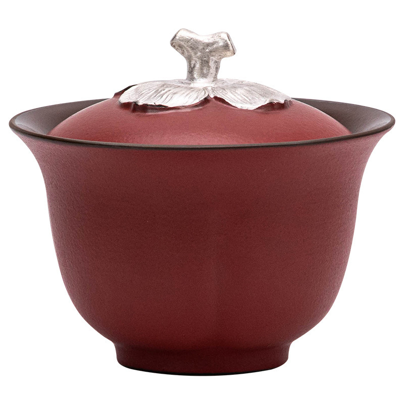 Vas ceramic cu capac Shino – stil retro pentru ceai Gongfu