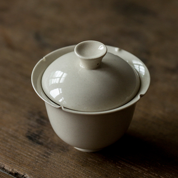 Căniță de ceai ceramică cu capac, stil japonez, mică, glazură din cenușă vegetală, pentru uz casnic