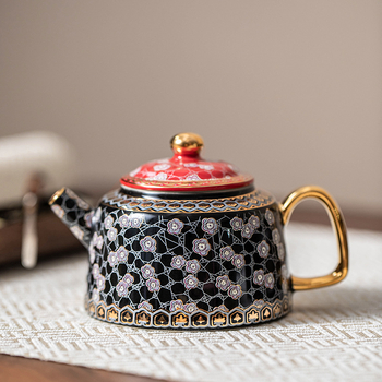 Set de ceai ceramic Gongfu cu cești de degustare, compact pentru casă și călătorii, cutie cadou pentru șase persoane