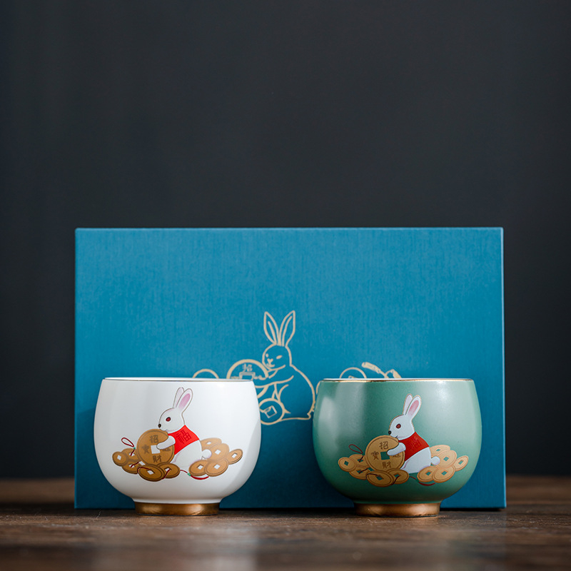 Set ceramic de ceai cu cești pentru uz casnic, cutie cadou, pereche de cești, vânzare en gros