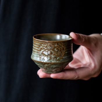 Set Gongfu de ceai, stil japonez retro, căni ceramice pentru degustare, ceașcă mare unică