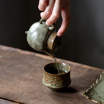 Set Gongfu de ceai, stil japonez retro, căni ceramice pentru degustare, ceașcă mare unică