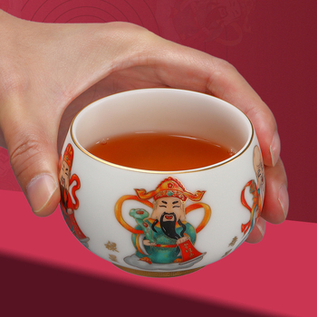 Ceașcă de ceai Jian ware Master Cup cu aur real, ceai gongfu, pentru uz personal, dimensiune mare