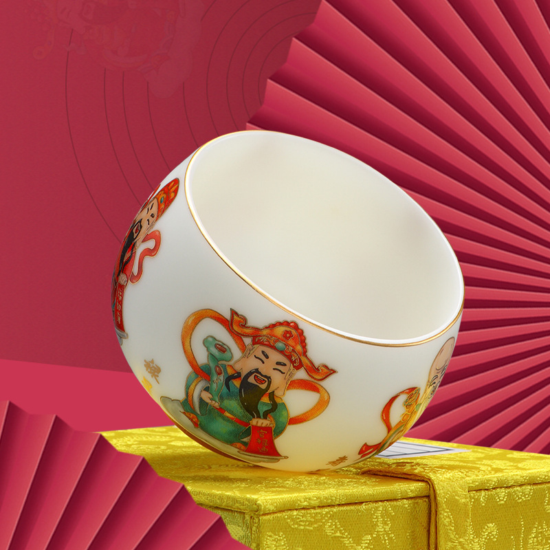 Ceașcă de ceai Jian ware Master Cup cu aur real, ceai gongfu, pentru uz personal, dimensiune mare