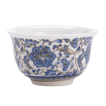 ceașcă de ceai din porțelan albastru și alb cu motiv lotus, ceramică de înaltă calitate, lux discret, ceașcă de ceai personală