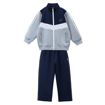 Dječji jedinstveni školski uniformni set za proljeće i jesen — unisex, bluza na zip s dugim rukavima i hlače