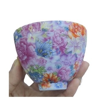 Ceșuță de ceai ceramică Jingdezhen cu motiv de clopot, capacitate mare, email pastelat