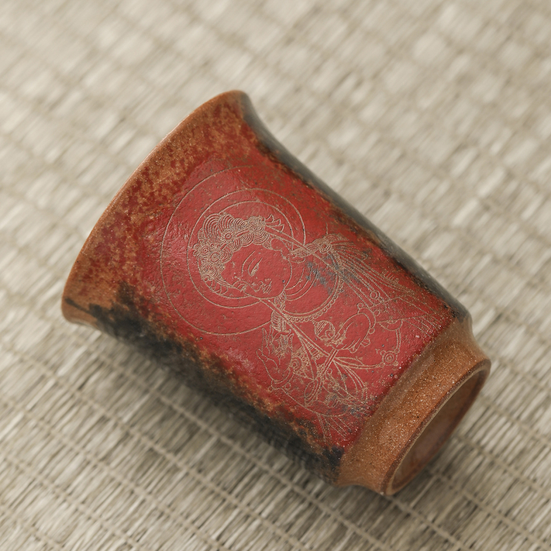 Ceșcuță de ceai în stil Zen Kintsugi, ceramică vintage pentru aromă, servire individuală