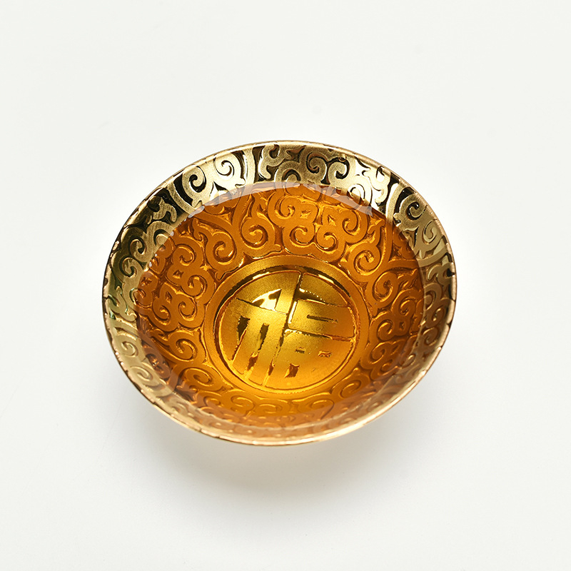 Ceșcuță de ceai ceramic placat cu aur, accesorii kung fu pentru ceai, stil retro luxos