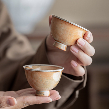 ceașcă ceramică Gongfu pentru ceai, arsă la cuptor, stil retro wabi-sabi, unică pentru uz casnic