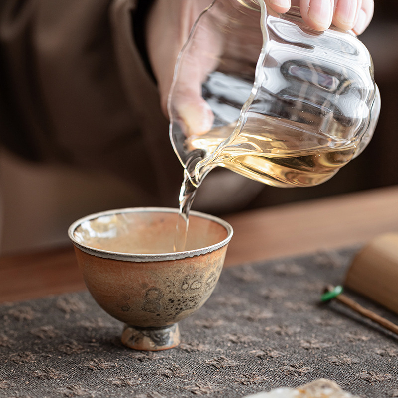 ceașcă ceramică Gongfu pentru ceai, arsă la cuptor, stil retro wabi-sabi, unică pentru uz casnic