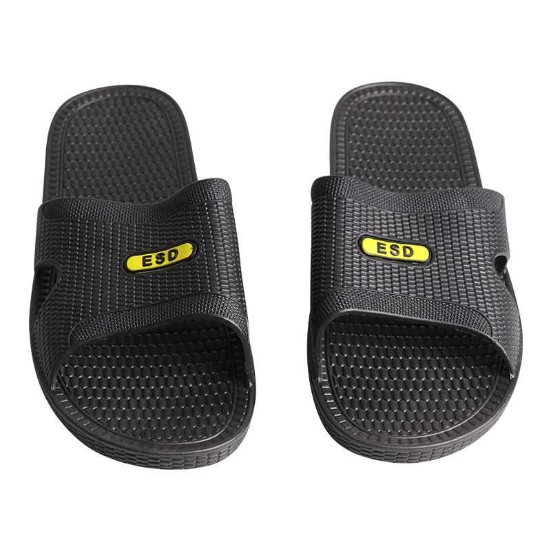 Crne anti-staticke papuče za radionicu, unisex, PVC, SPU materijal, debeli mekani đon