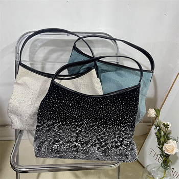 Torba Tote s dijamantima, minimalističkog dizajna, inspirirana korejskim stilom, elegantna i moderna