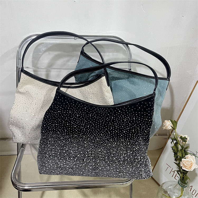 Torba Tote s dijamantima, minimalističkog dizajna, inspirirana korejskim stilom, elegantna i moderna