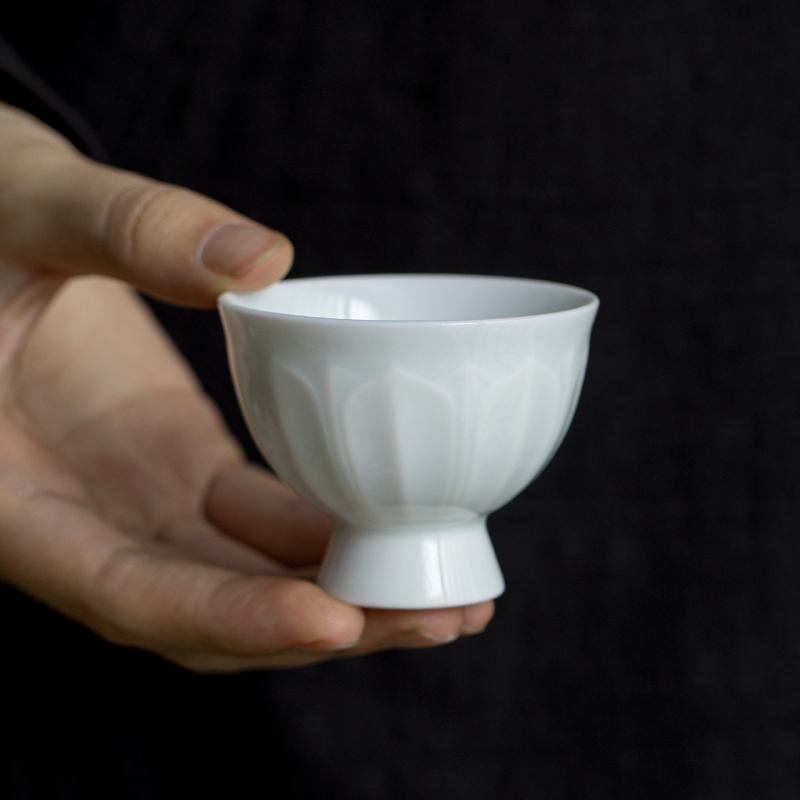 Ceșcuță de ceai din porțelan în stilul Dinastiei Song, Hutian Kiln, Celadon relief cu petale de lotus, ceașcă maestru pentru acasă, stil retro