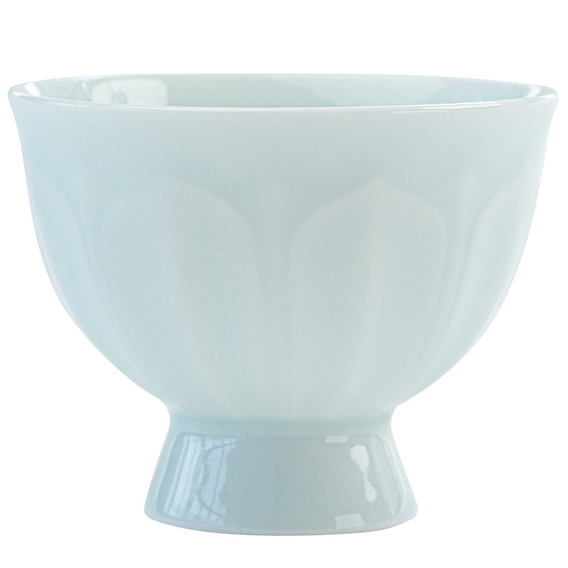 Ceșcuță de ceai din porțelan în stilul Dinastiei Song, Hutian Kiln, Celadon relief cu petale de lotus, ceașcă maestru pentru acasă, stil retro