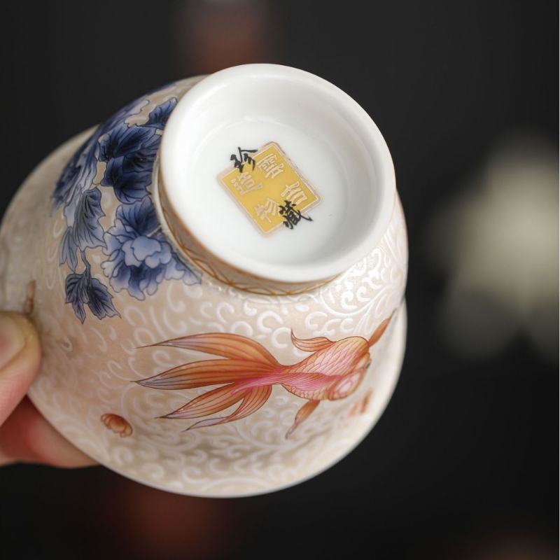 Căniță de ceai Cloisonné cu email argintiu, Gongfu ceai, pentru uz casnic – set cadou într-o cutie