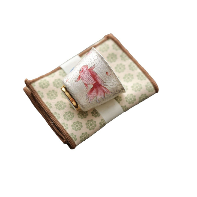 Căniță de ceai Cloisonné cu email argintiu, Gongfu ceai, pentru uz casnic – set cadou într-o cutie