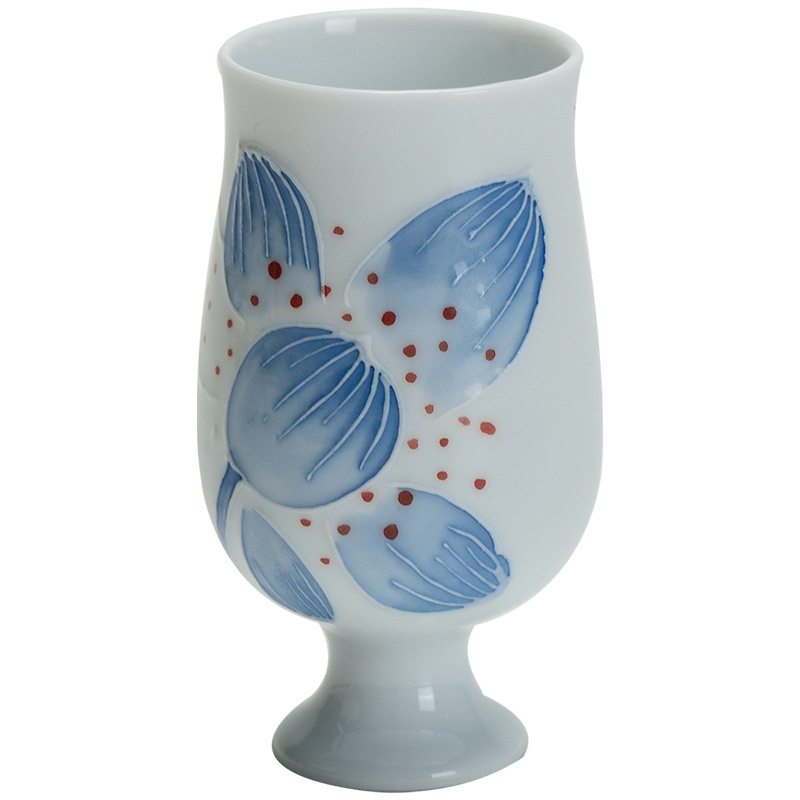Ceașcă de ceai din ceramică, bază înaltă, petale de lotus, pictură manuală, pentru uz casnic, set Kung Fu de ceai de înaltă calitate.