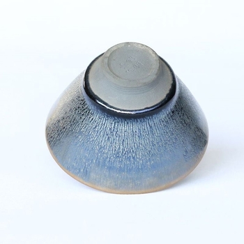 Ceșuță de ceai Jian ware cu glazură Oil-Drop Silver, realizată manual, corp din fier, arsă în cuptor, calitate superioară