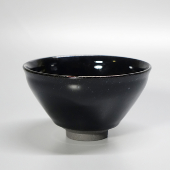 Jianzhan ceai castron cu glazură negru-auriu și margine cu aspect păr de iepure, diametrul 12,5 cm, set pentru ceremonia ceaiului a dinastiei Song, bază de fier