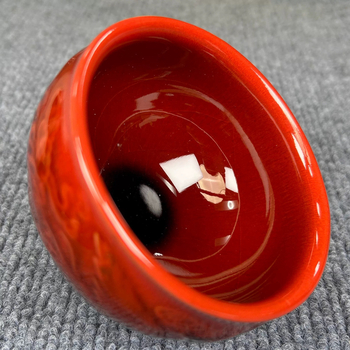 Ceai Jianyang Jianzhan cu dragon roșu ca sângele și phoenix norocos, ceramică Jian Kiln, lucrată manual, arsă cu lemn