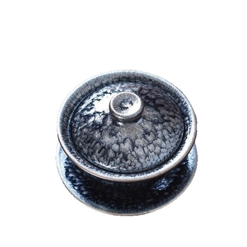 Ceainic Jianzhan din Fujianul de Nord, set ceramic de ceai cu corp din fier și glazură minerală originală, design cu trei camere, dimensiune mare, bază rezistentă la căldură