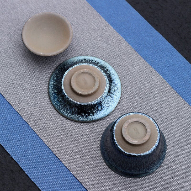 Ceainic Jianzhan din Fujianul de Nord, set ceramic de ceai cu corp din fier și glazură minerală originală, design cu trei camere, dimensiune mare, bază rezistentă la căldură